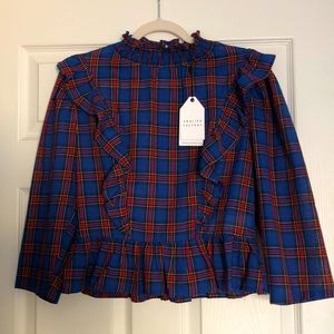 English Factory Plaid Top NWT